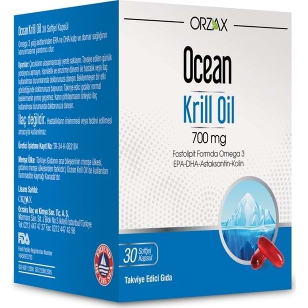 Ocean Plus Krill Oil 700mg 30 Softjel Kapsül