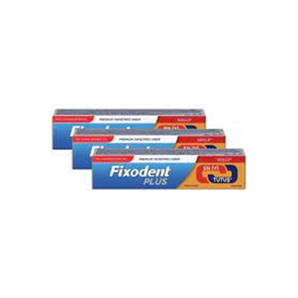 Fixodent Plus En Iyi Tutuş Diş Protez Yapıştırıcı Krem 40 gr x 3