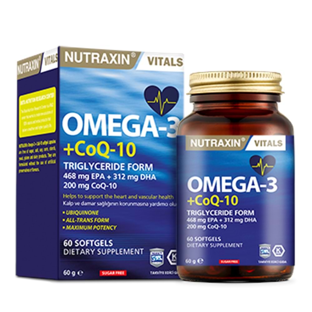 Nutraxin Omega3+COQ-10 60 kapsül