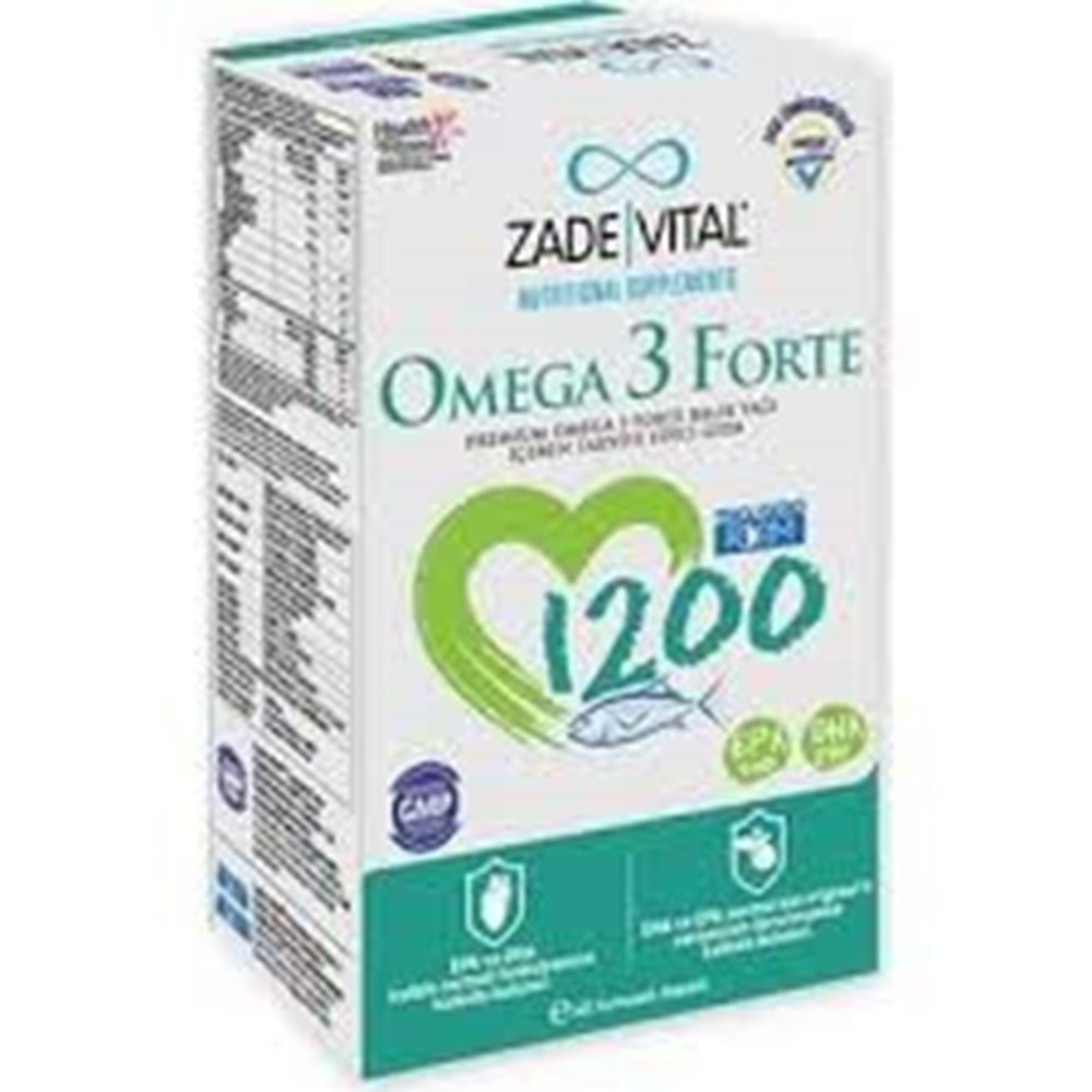 Zade Vital Premium Omega 3 Forte 1.200 Mg Balık Yağı 40 Kapsül