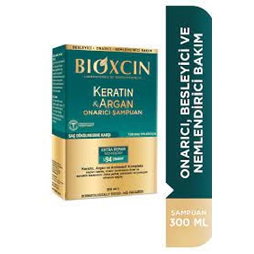 Bioxcin keratin & Argan Onarıcı Şampuan - Yıpranmış ve Hasar Görmüş Saçlar 300 ml