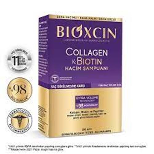 Bioxcin collagen & Biotin Ekstra Hacim & Dolgunlaştırıcı Şampuan 300 ml