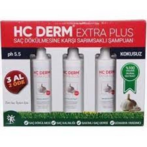 Hc Derm Extra Plus Saç Dökülme Sarımsaklı Şampuanı 250 ml 3 Al 2 Öde