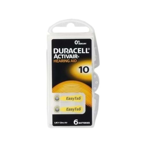 Duracell 10 Numara Kulaklık Pili 6Lı Paket