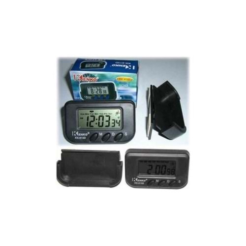 Kenko Dijital Küçük Masa-Araba Saati-Alarm-Kronometre -Garantili