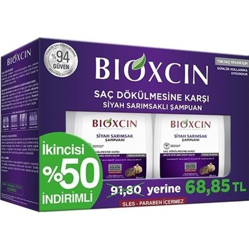 Bioxcin Siyah Sarımsak Şampuanı 2'li Paket