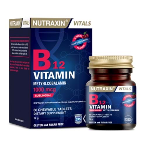 Nutraxin B12 Vitamin 1000mcg 60 Tablet