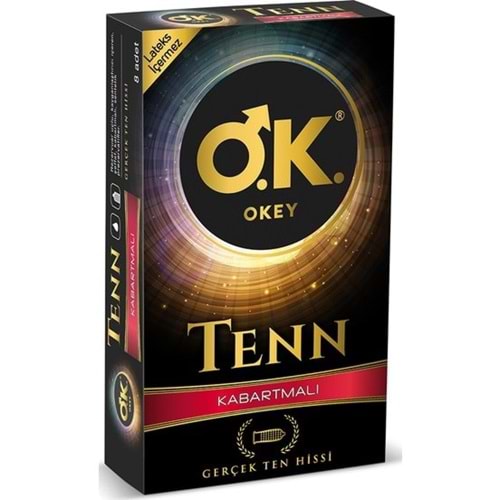 Okey Tenn Non-Lateks Kabartmalı 8 li Prezervatif
