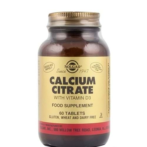 Solgar Calcium Citrate With Vitamin D3 60 Tablet