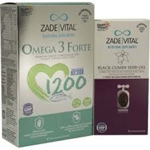 Zade Vita Omega 3 Forte + Çörek Otu Yağı 30 Kapsül Hediye