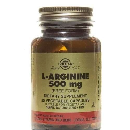 Solgar L-Arginine 500 Mg 50 Kapsül