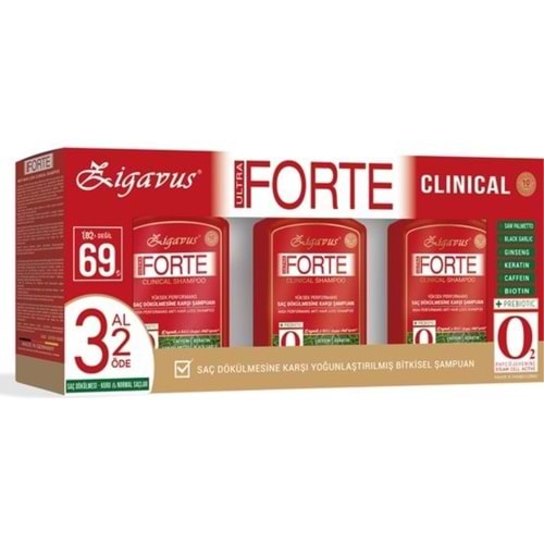 Zigavus Forte Ultra Clinical -Kuru ve Normal Saçlar- 3 Al 2 Öde